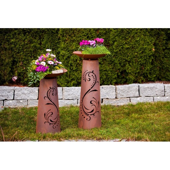 Säule Kegel "Lichterzauber" Gr. 2, Rost inkl. Schale