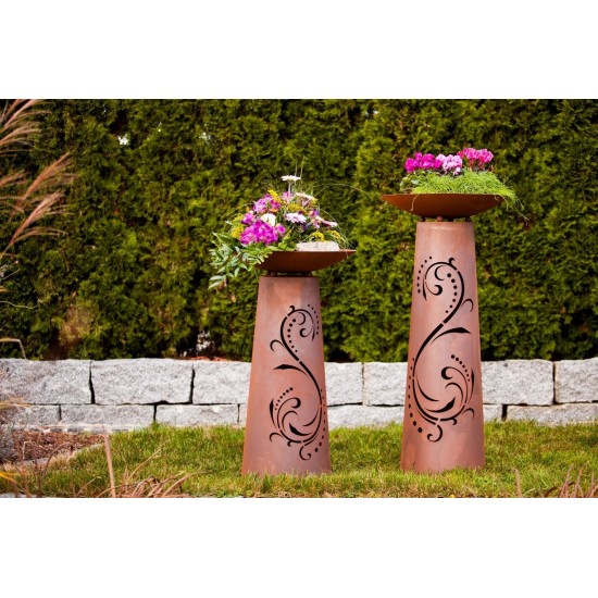 Säule Kegel "Lichterzauber" Gr. 2, Rost inkl. Schale