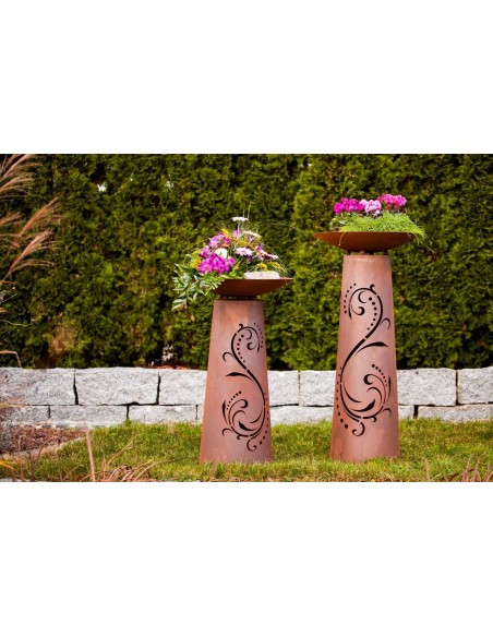 Säule Kegel "Lichterzauber" Gr. 2, Rost inkl. Schale