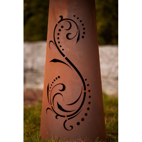 Säule Kegel "Lichterzauber" Gr. 2, Rost inkl. Schale