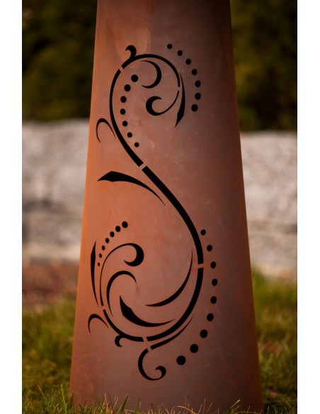 Säule Kegel "Lichterzauber" Gr. 2, Rost inkl. Schale