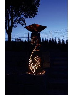 Rostsäule Trapez Lichterzauber 96,5 cm inkl. Schale 2