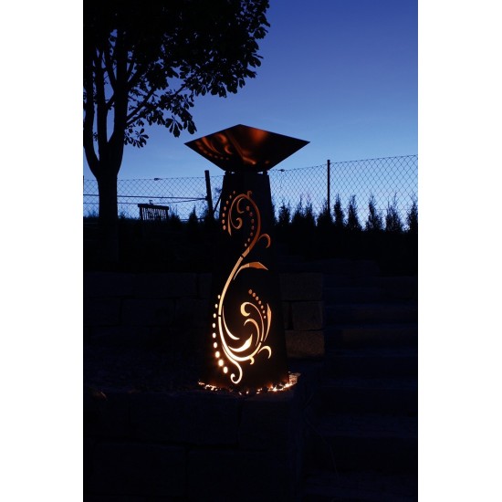 trapezförmige Säulen Rostsäule Trapez Lichterzauber 96,5 cm inkl. Schale 

traumhafter Lichterzauber nachts, tagsüber ein Hinguc