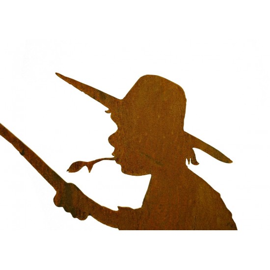 Fischender Angler Manni 90 cm lang auf Platte