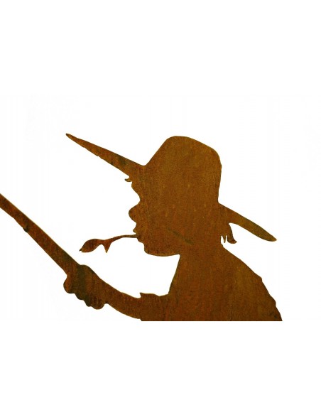 Fischender Angler Manni 90 cm lang auf Platte