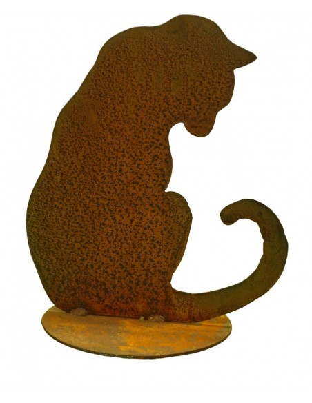 Deko Katze nach unten schauend - 35 cm hoch
