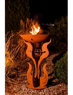 Dekoschale mit Ständer inkl. Edelstahlkugel - Flammenständer - 2