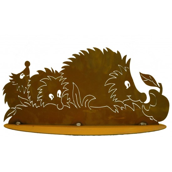 Rostige Igelfamilie auf Platte