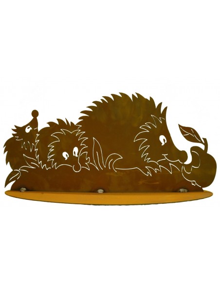 Rostige Igelfamilie auf Platte