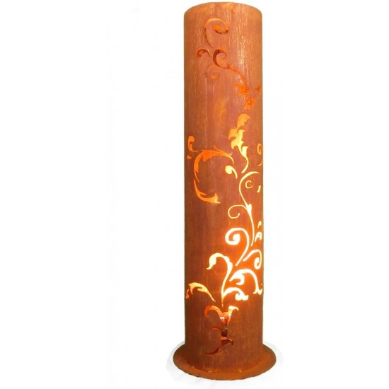 Rostige Säule Barok 120 cm - runde Rostsäule