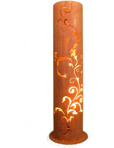 Rostige Säule Barok 120 cm - runde Rostsäule