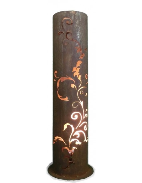 Rostige Säule Barok 120 cm - runde Rostsäule