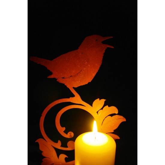 Vogel auf Barockelement auf Platte zum Stellen