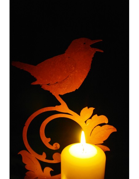 Vogel auf Barockelement auf Platte zum Stellen