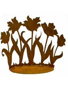 Tulpenbeet an ovaler Platte