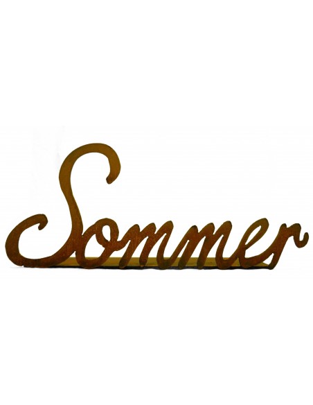 Schriftzug Sommer, vorne an Platte geschweißt