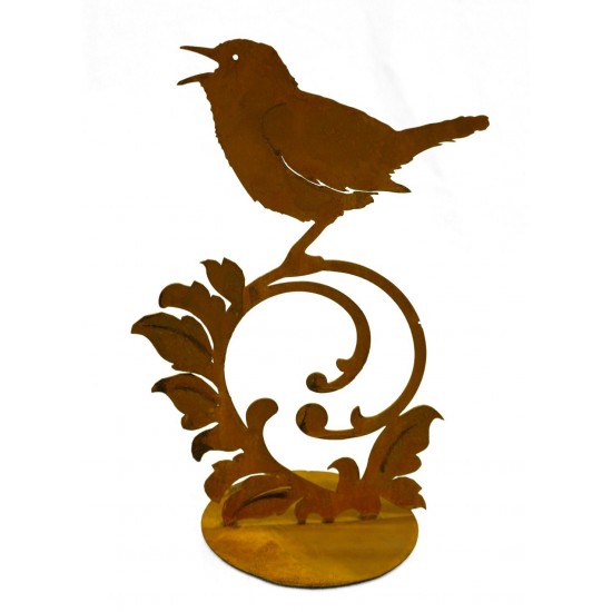Vogel auf Barockelement auf Platte zum Stellen