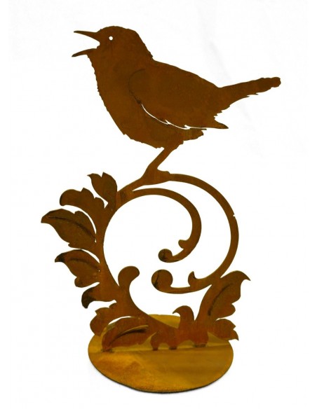 Vogel auf Barockelement auf Platte zum Stellen