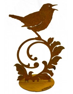 Vogel auf Barockelement auf Platte zum Stellen
