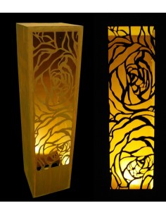 eckige Rostsäule mit Rosen Motiv  2