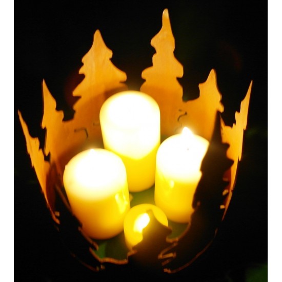 Edelrost Waldring Ø 15 cm Höhe 18 cm