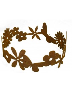 Edelrost Blumenring Ø 30 cm - Dekoring Edelrost mit Blumen und Schmetterling