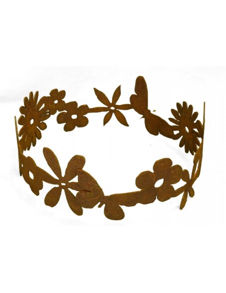 Edelrost Blumenring Ø 30 cm - Dekoring Edelrost mit Blumen und Schmetterling Edelrost Blumenring Ø 30 cm - Dekoring Edelrost mit Blumen und Schmetterling