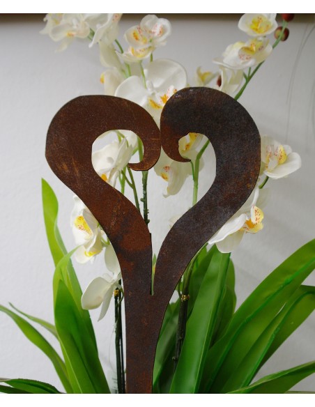 Rost Herz offen zum Stecken 50 cm