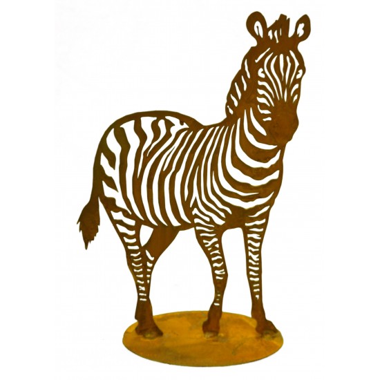 Rostige Tierfigur Zebra sorgt für afrikanischen Flair in Ihrem Garten