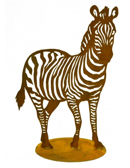 Rostige Tierfigur Zebra sorgt für afrikanischen Flair in Ihrem Garten