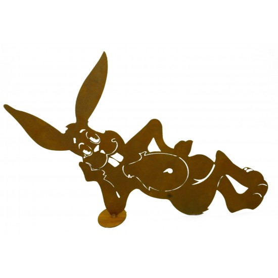 Frühling / Ostern Cooler Edelrost Hase liegend, Breite 49 cm Edelrost Osterhase in liegender Pose
Unser chilliger Osterhase ist 