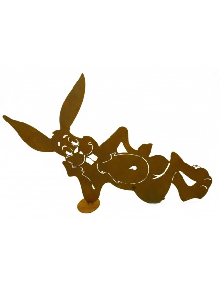 Frühling / Ostern Cooler Edelrost Hase liegend, Breite 49 cm Edelrost Osterhase in liegender Pose
Unser chilliger Osterhase ist 