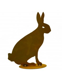 Edelrost Hase Schattenbild - Hasensilhuette