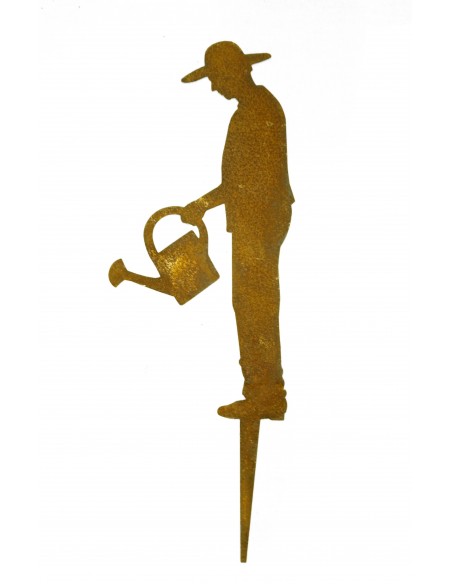 Blumenstecker Gärtner Gerhard mit Gießkanne - Edelrost Beestecker