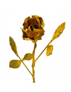 Edelrost Rose mit Stiel als Rostdeko
