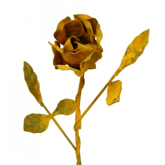Edelrost Rose mit Stiel als Rostdeko