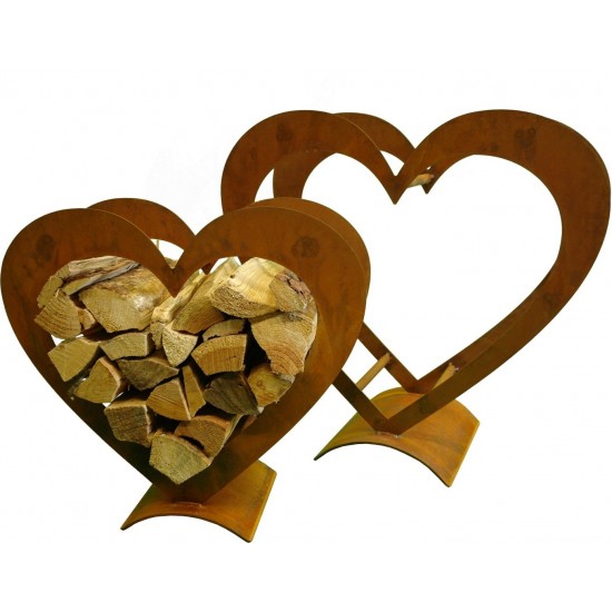 Herz Holzregal 2 tlg. Kleine Ausführung