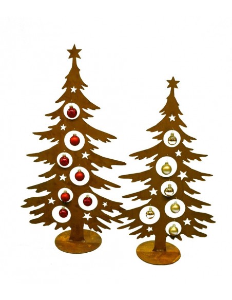 Edelrost Deko Tanne 70 cm hoch für Christbaumkugeln - Weihnachtsbaum aus rostigem Metall