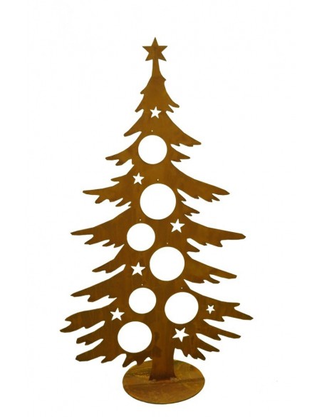 Edelrost Deko Tanne 70 cm hoch für Christbaumkugeln - Weihnachtsbaum aus rostigem Metall