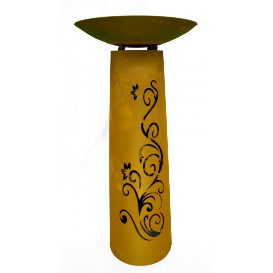 Säule Kegel "Ornament" 100cm hoch, Rost inkl. Schale