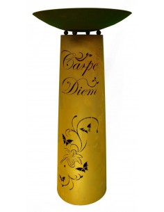 Säule Kegel "Carpe Diem" 100cm, Rost inkl. Schale