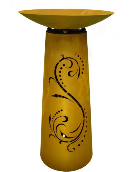 Säule Kegel "Lichterzauber" 90cm, Rost inkl. Schale