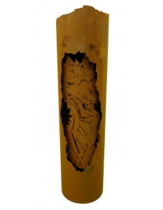 Edelrost Säule Drachenturm 123 cm hoch rund mit Pflanzboden