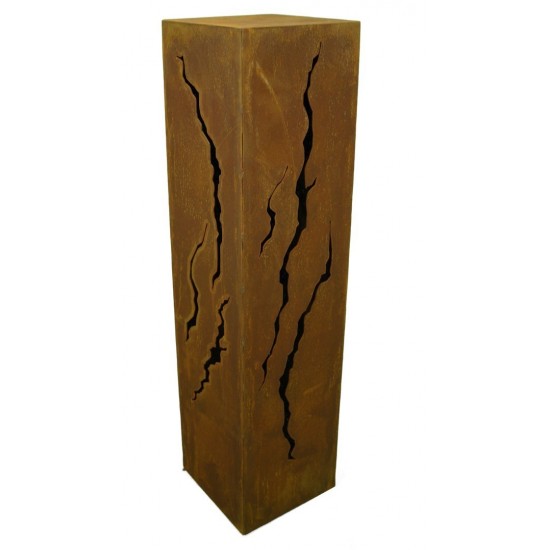 Rost Säule Risse 100 cm hoch rechteckig