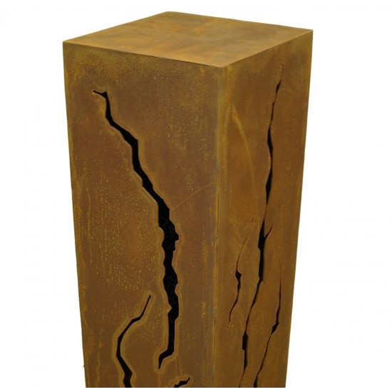 Rost Säule Risse 100 cm hoch rechteckig
