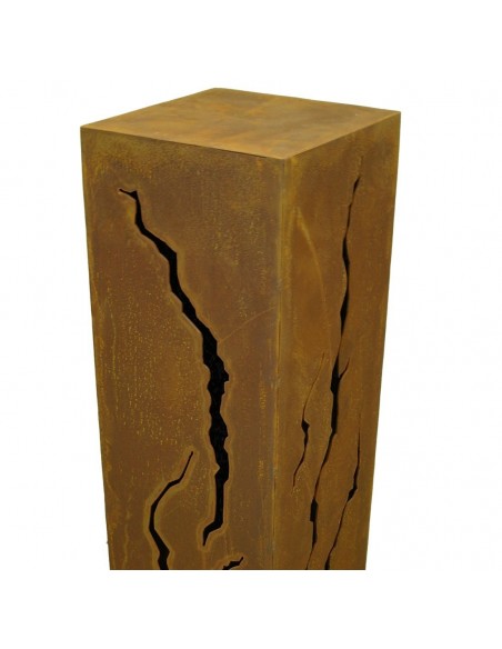 Rost Säule Risse 100 cm hoch rechteckig Rost Säule Risse 100 cm hoch rechteckig