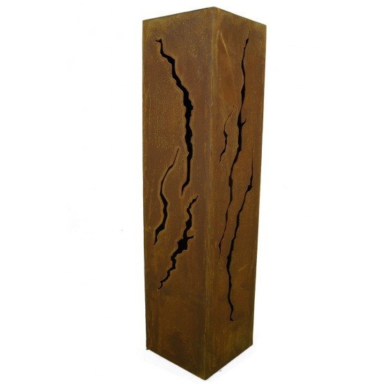 Rost Säule Risse 100 cm hoch rechteckig