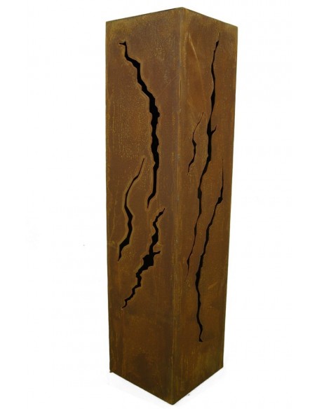 Rost Säule Risse 100 cm hoch rechteckig Rost Säule Risse 100 cm hoch rechteckig