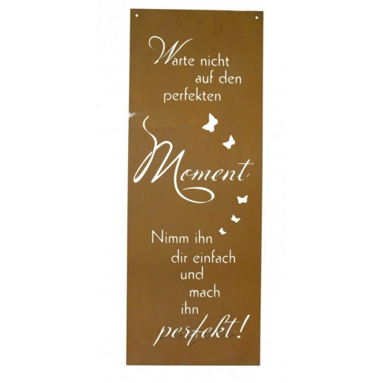 Gedichttafel "perfekter Moment" Rost