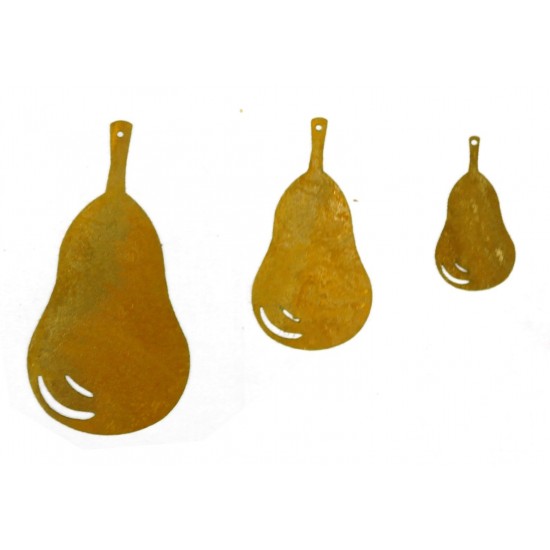 3 tlg Birnenkette - Rost Birnen 12cm / 9cm / 6cm